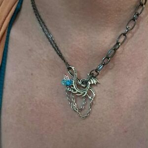 Elegant Silver Necklace with Blue Accents